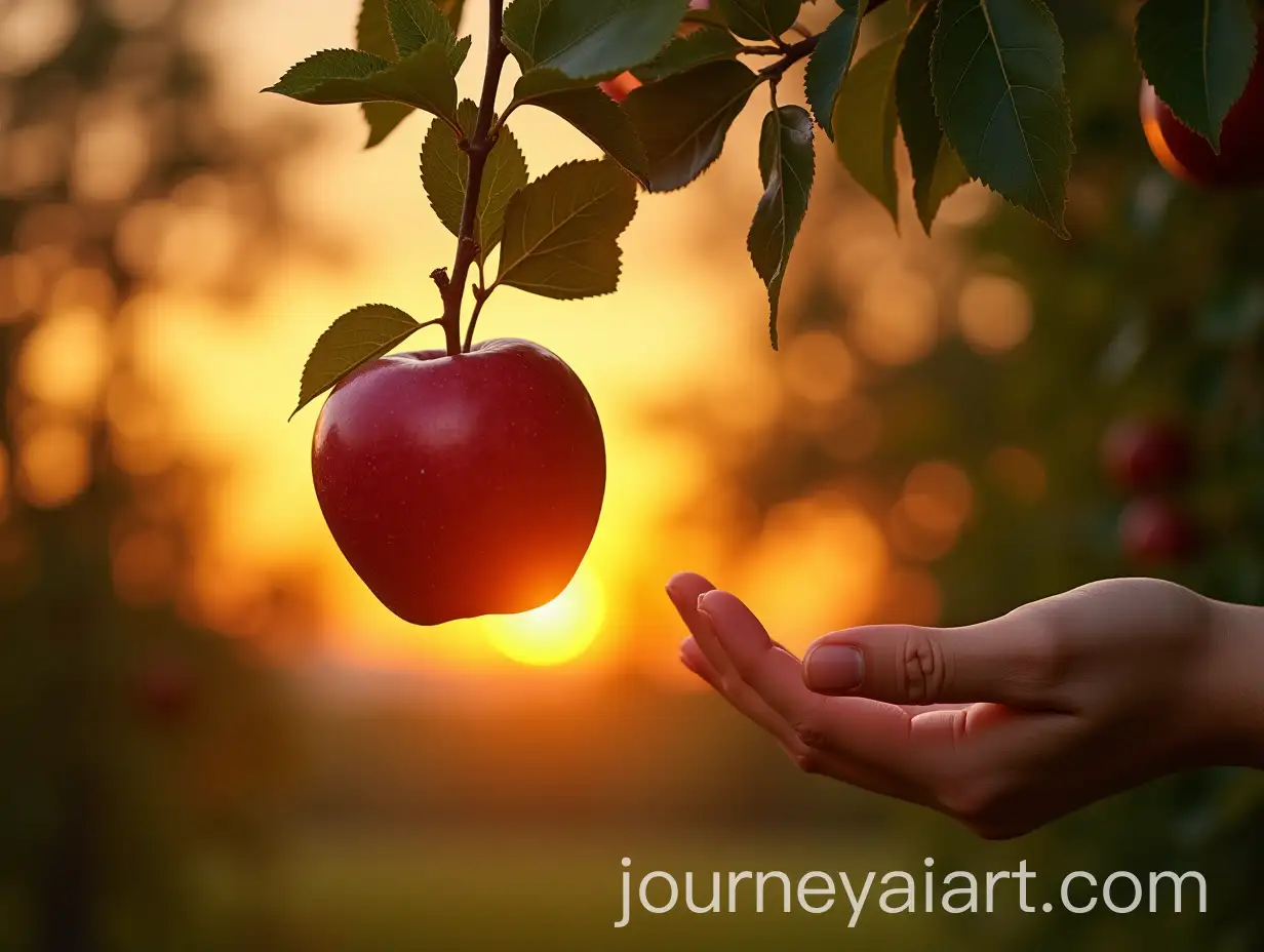 Apple-Tree-Harvest-at-Sunset-with-Divine-Presence