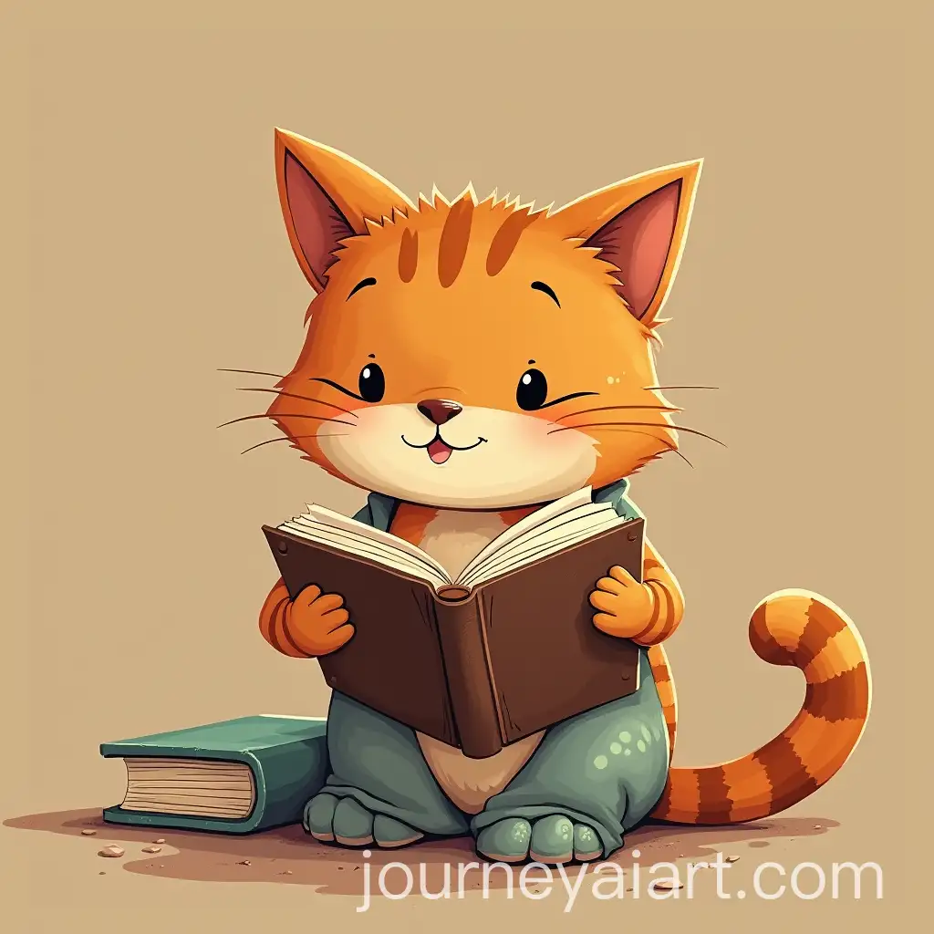 Cat-Reading-a-Book-in-an-Animated-Sketch-Style