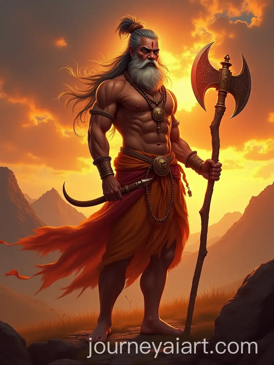 Mighty-Warrior-Sage-Lord-Parshuram-Standing-on-a-Battlefield-with-Divine-Aura