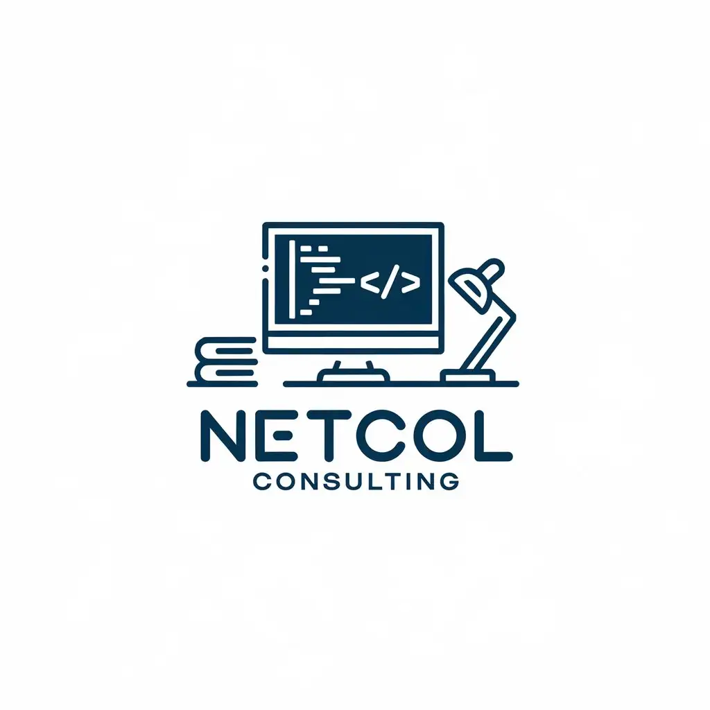 LOGO Design for Netcol Consulting Modern Vector with Computer Symbol and Clear Background