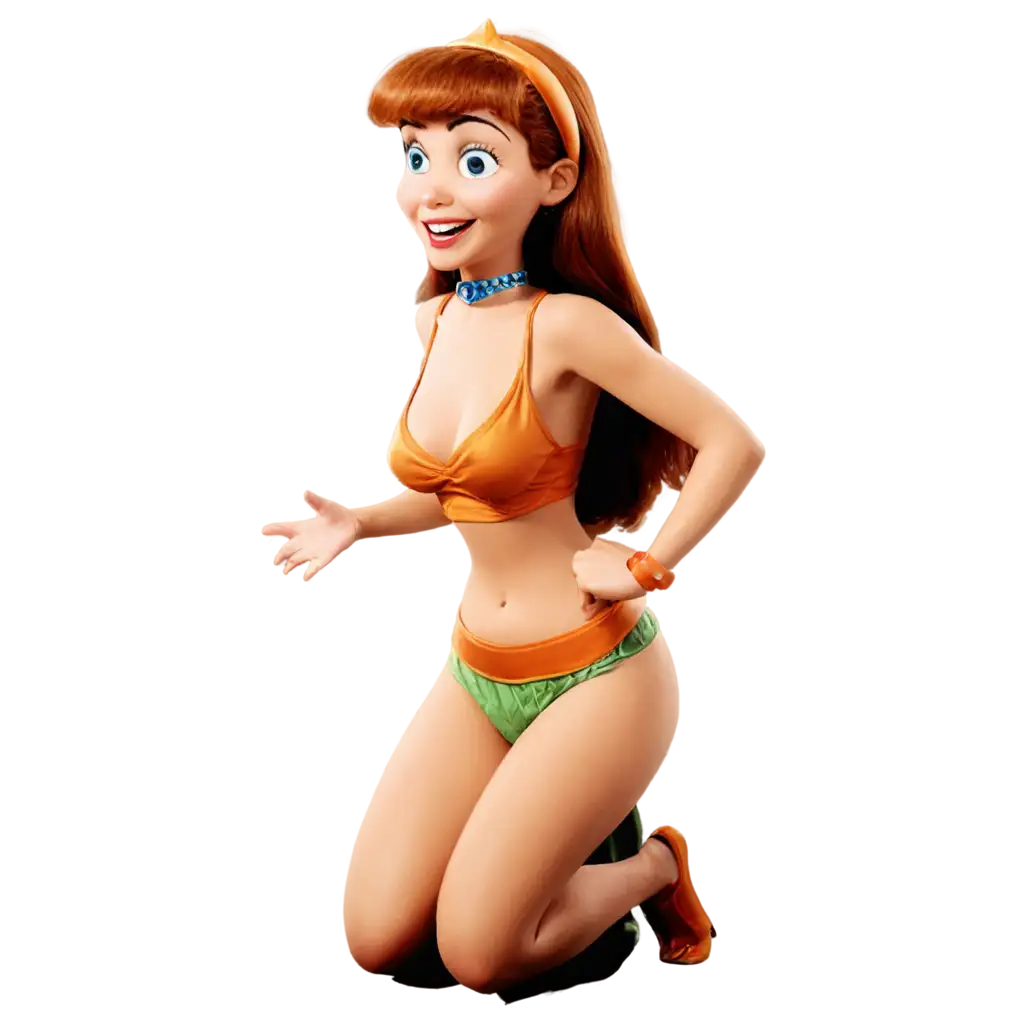 Wilma-Flintstone-Kneeling-and-Panting-PNG-Image-Capturing-a-Classic-Cartoon-Moment