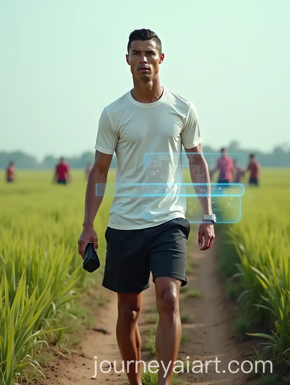 Cristiano-Ronaldo-on-Rice-Field-Road-with-Holographic-Marvel-Superheroes