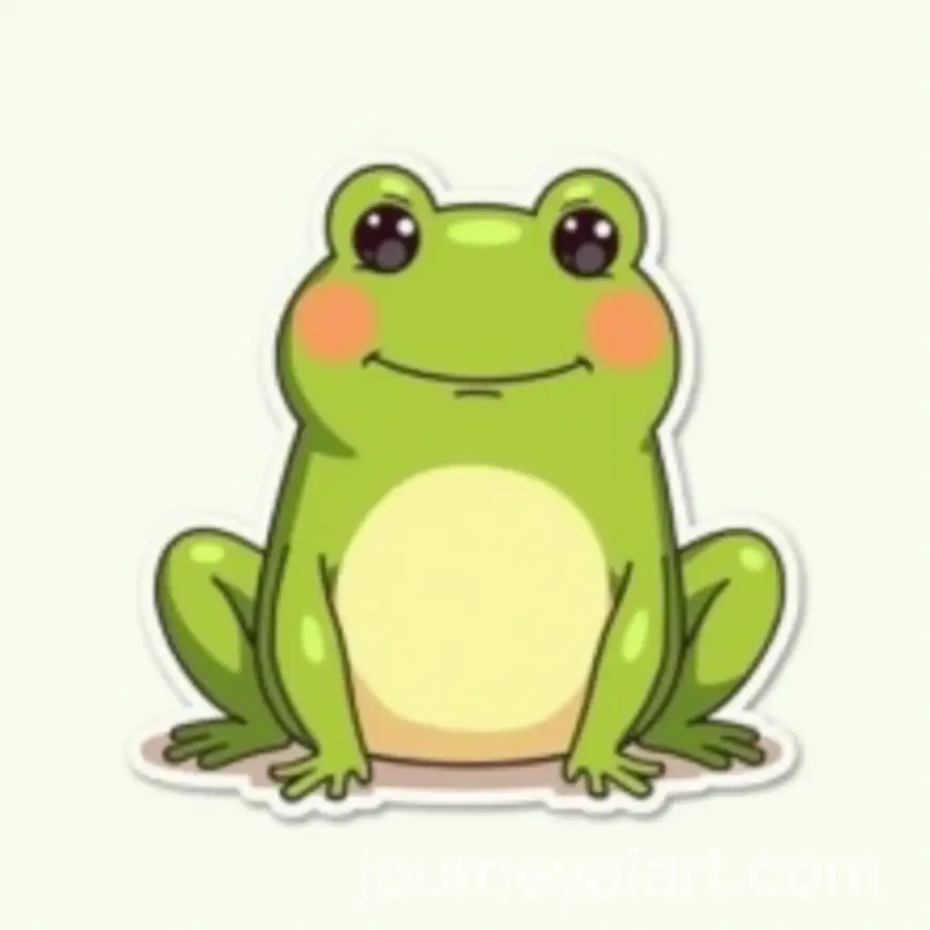 Simple-Cartoon-Frog-Illustration-Sticker