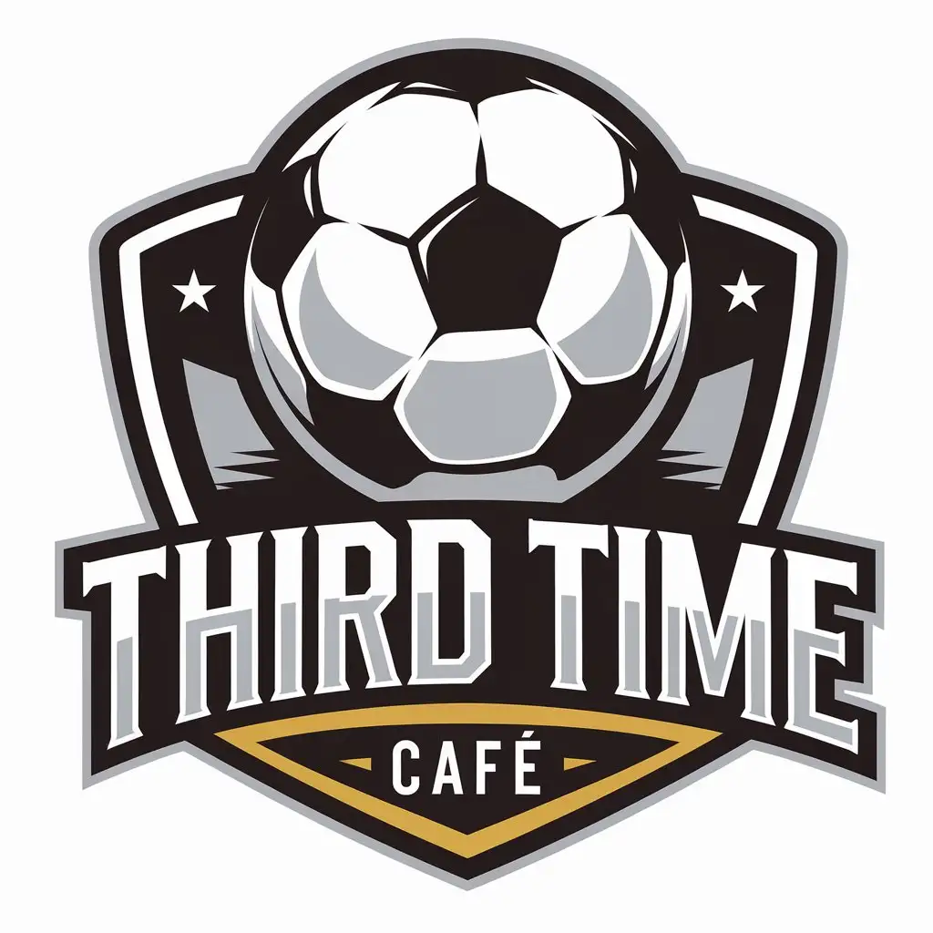 a vector logo design,with the text "Cafe "Third Time"", main symbol:football ball,Moderate,be used in Cafe industry,clear background