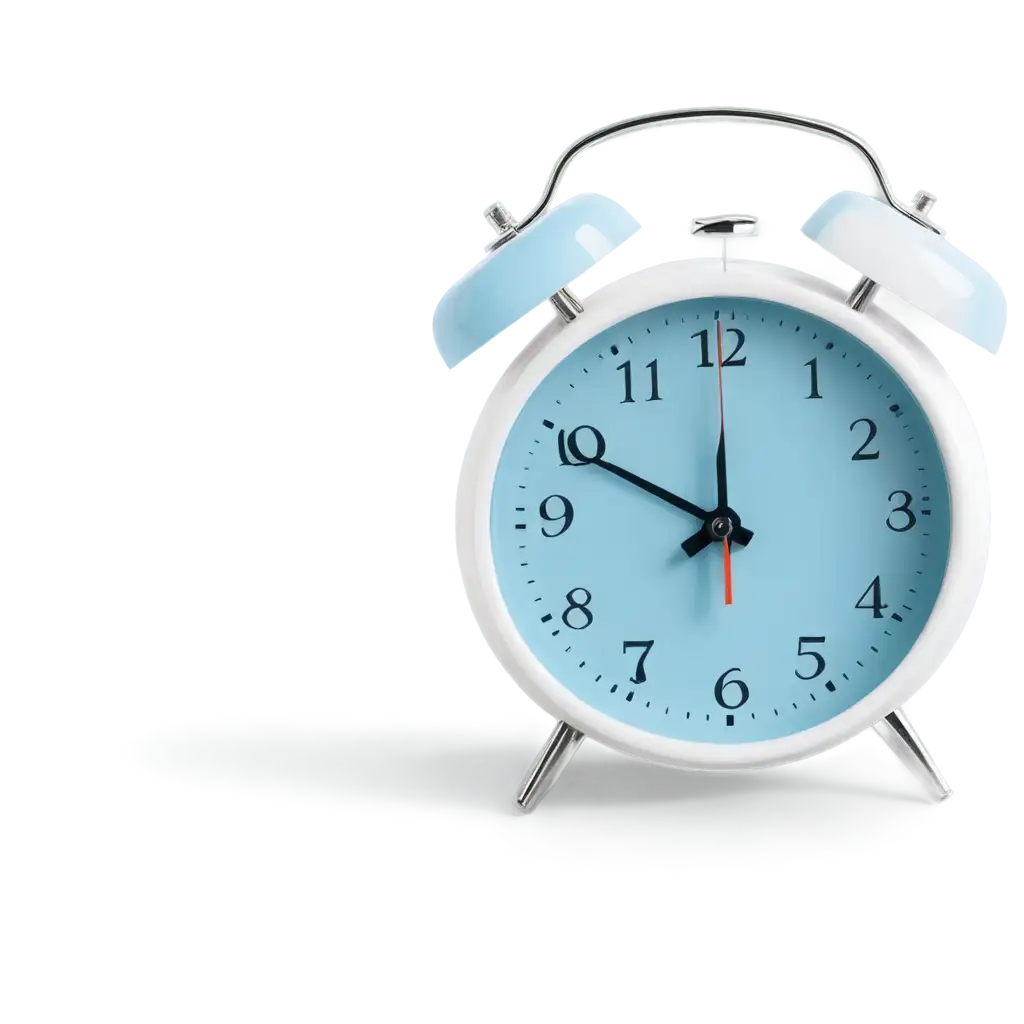 HighQuality-PNG-Image-of-a-Blue-and-White-Alarm-Clock-for-Various-Digital-Uses