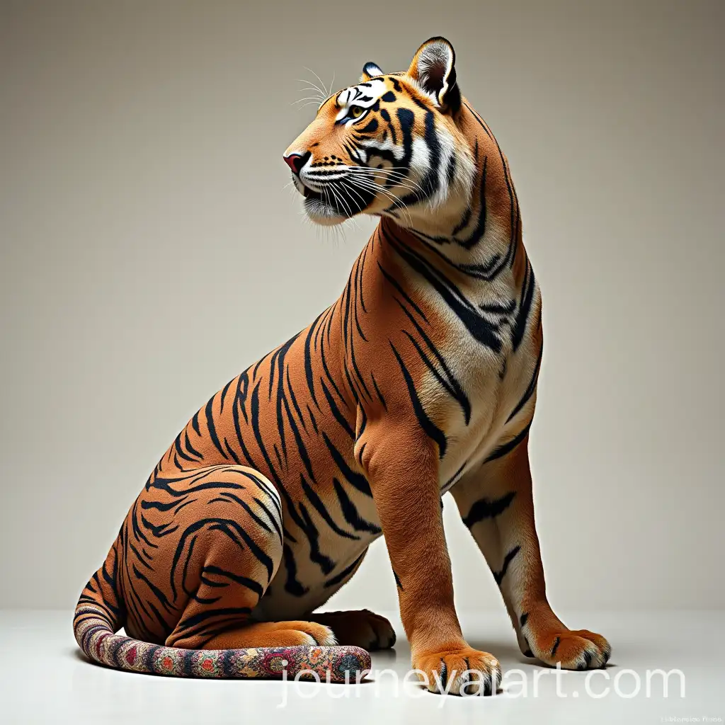 Majestic-Tiger-Adorned-in-Persian-Carpet-Fabric