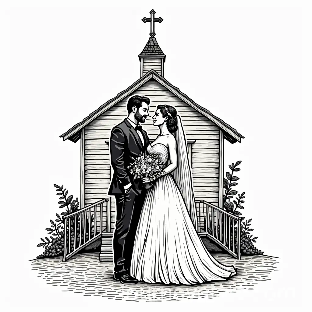 Bride-and-Groom-in-CordelInspired-Woodcut-Art-Style