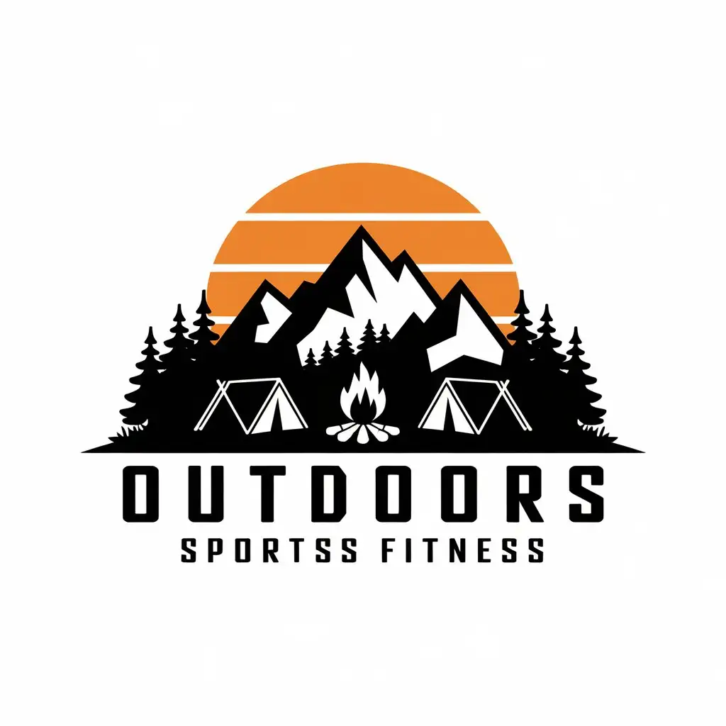 LOGO-Design-For-OUTDOORS-Mountain-Forest-and-Sunset-Theme-in-Sports-Fitness-Industry