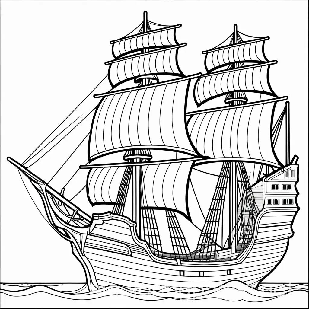 Detailed-Caravel-Cross-Section-Coloring-Page-for-Kids