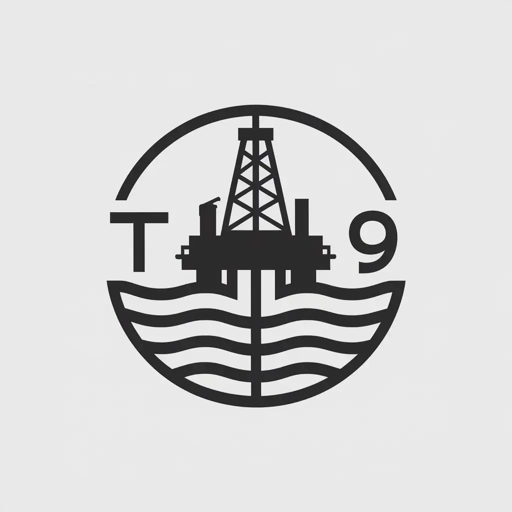 LOGO Design For T 9 Ocean Oil Rig Vector Logo Design