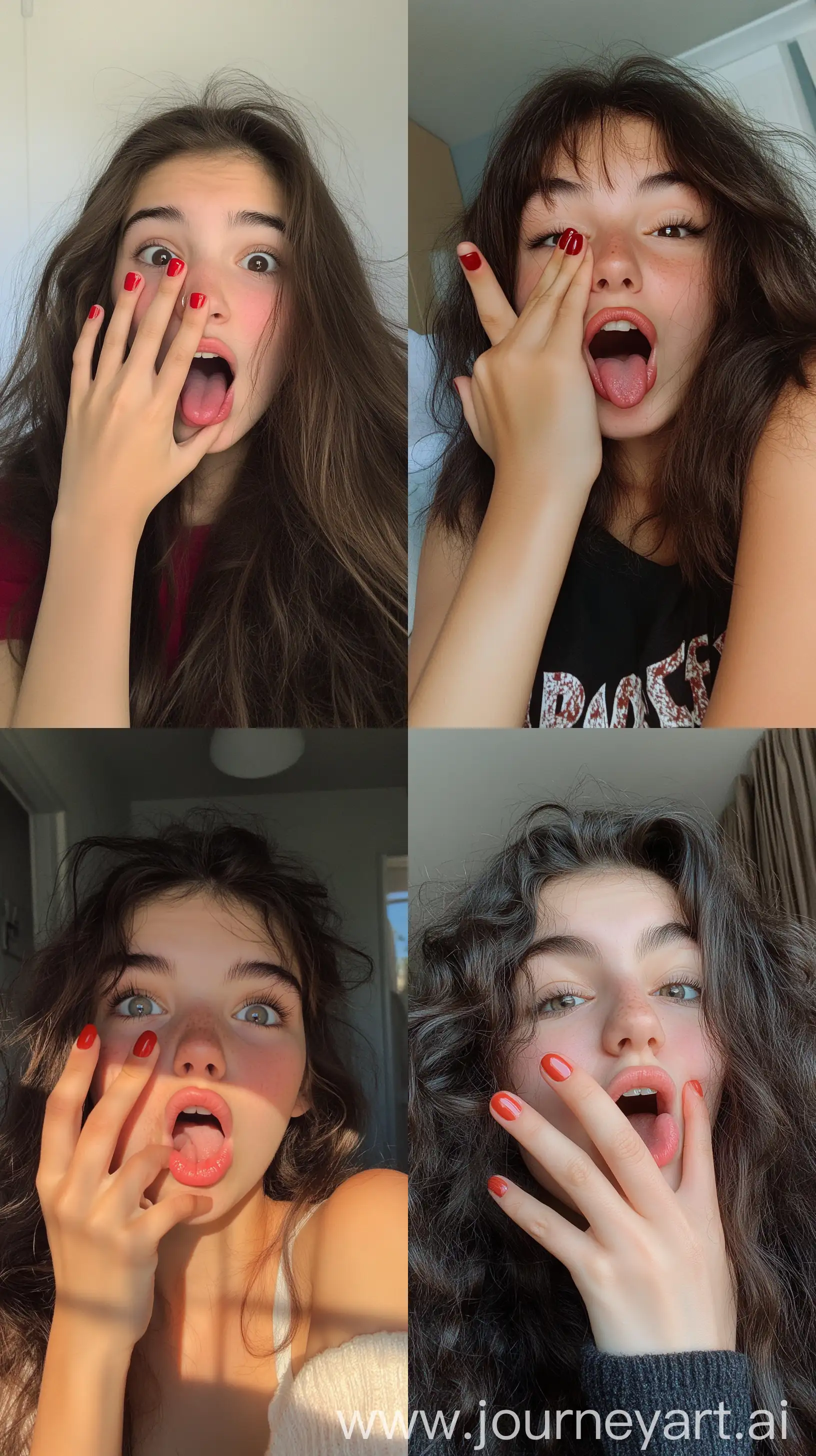 Playful-Spanish-Teenage-Girl-Making-Silly-Faces-with-Bold-Features