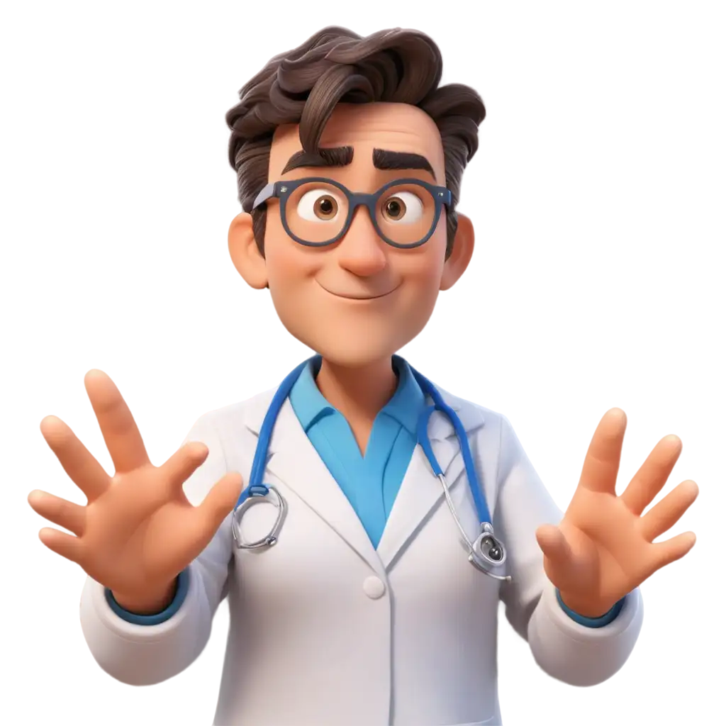 3D-Cartoon-Style-Doctor-PNG-Image-with-Stop-Gesture-HighQuality-Image-for-Various-Uses