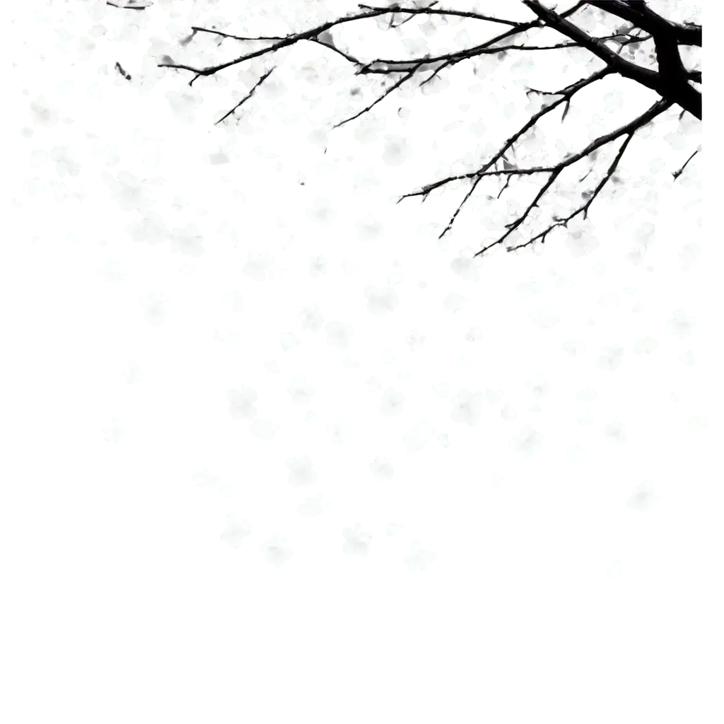 Black-and-White-Sakura-Petals-Falling-at-a-45Degree-Angle-PNG-Image-for-Creative-Projects