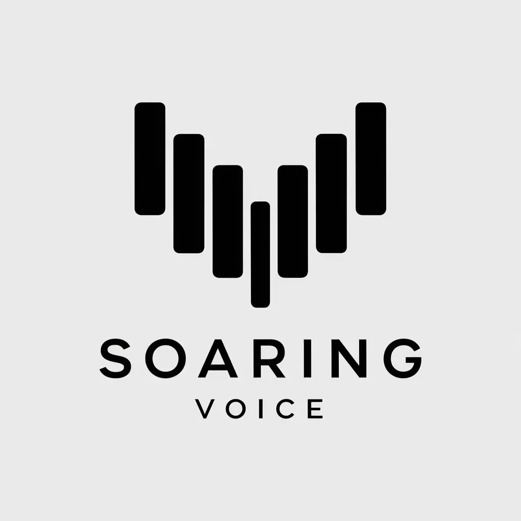 a vector logo design,with the text "Soaring voice", main symbol:sound system,Minimalistic,be used in Technology industry,clear background