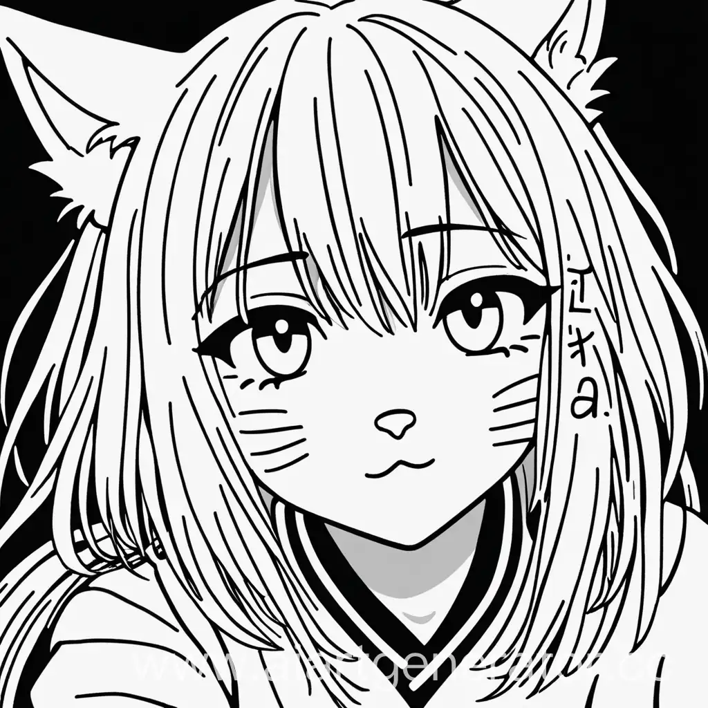 Anime-Cat-Girl-with-AnimGO-Cheek-Tattoo-in-Monochrome