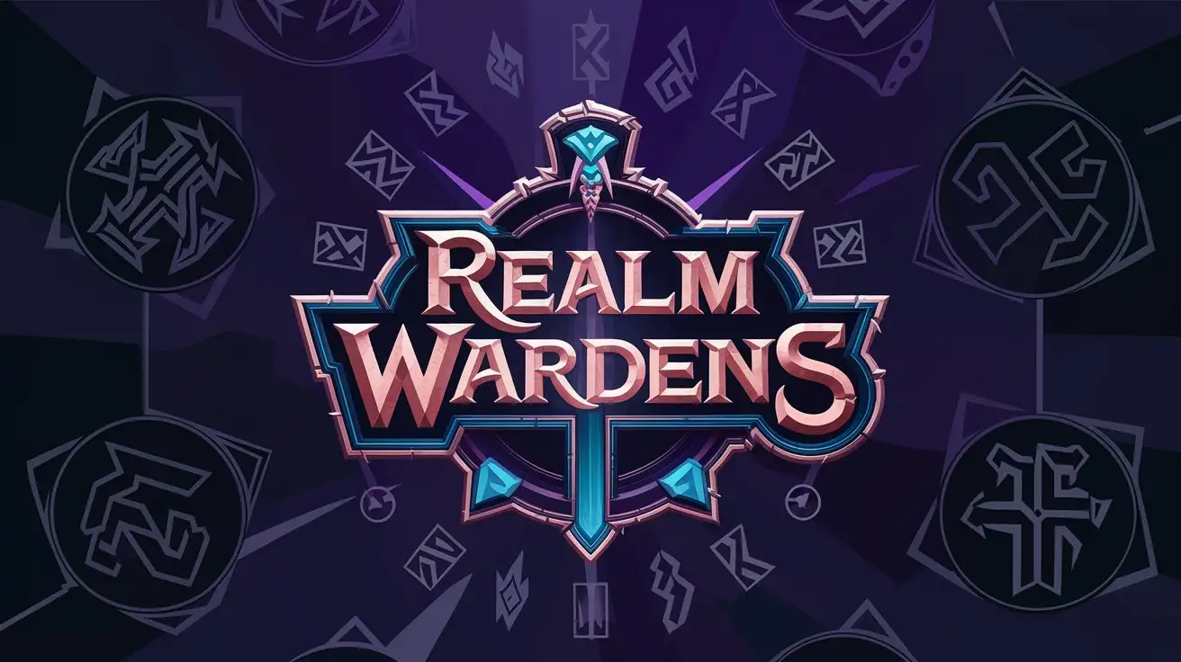 Fantasy RPG Logo Realm Wardens with Dwarven and Rune Forged Elements