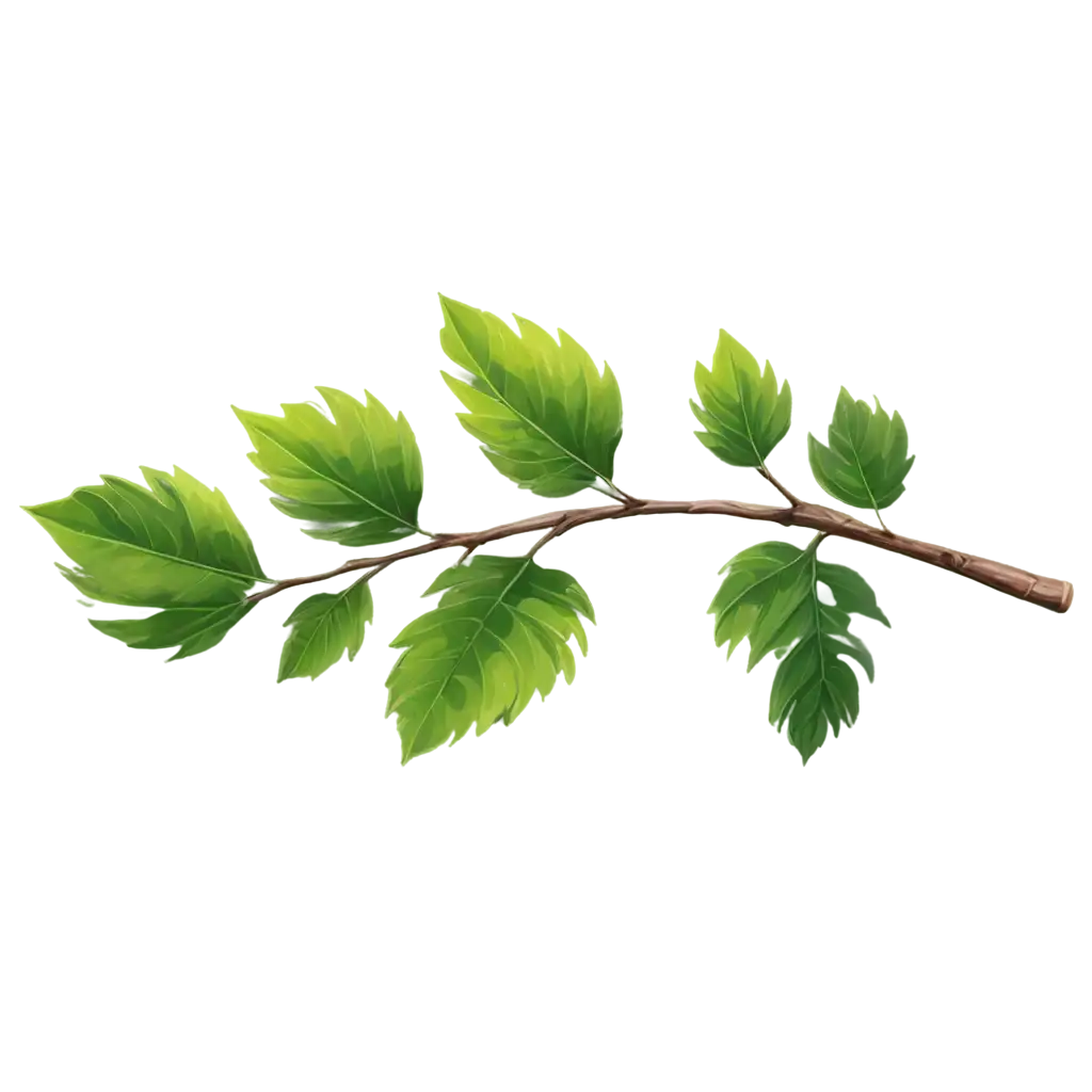 Anime-Tree-Branch-with-Leaf-HighQuality-PNG-Image-for-Versatile-Use