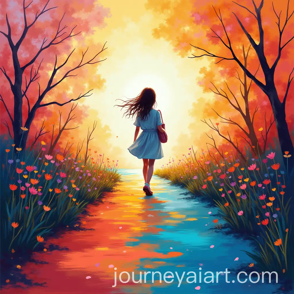 Girls-Journey-Down-a-Colorful-Path-Symbolic-AP-2D-Studio-Art
