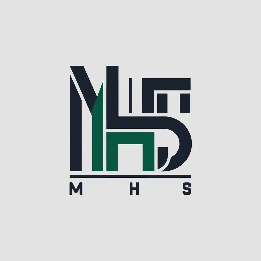 a vector logo design,with the text "MHS", main symbol:MHS,Moderate,clear background