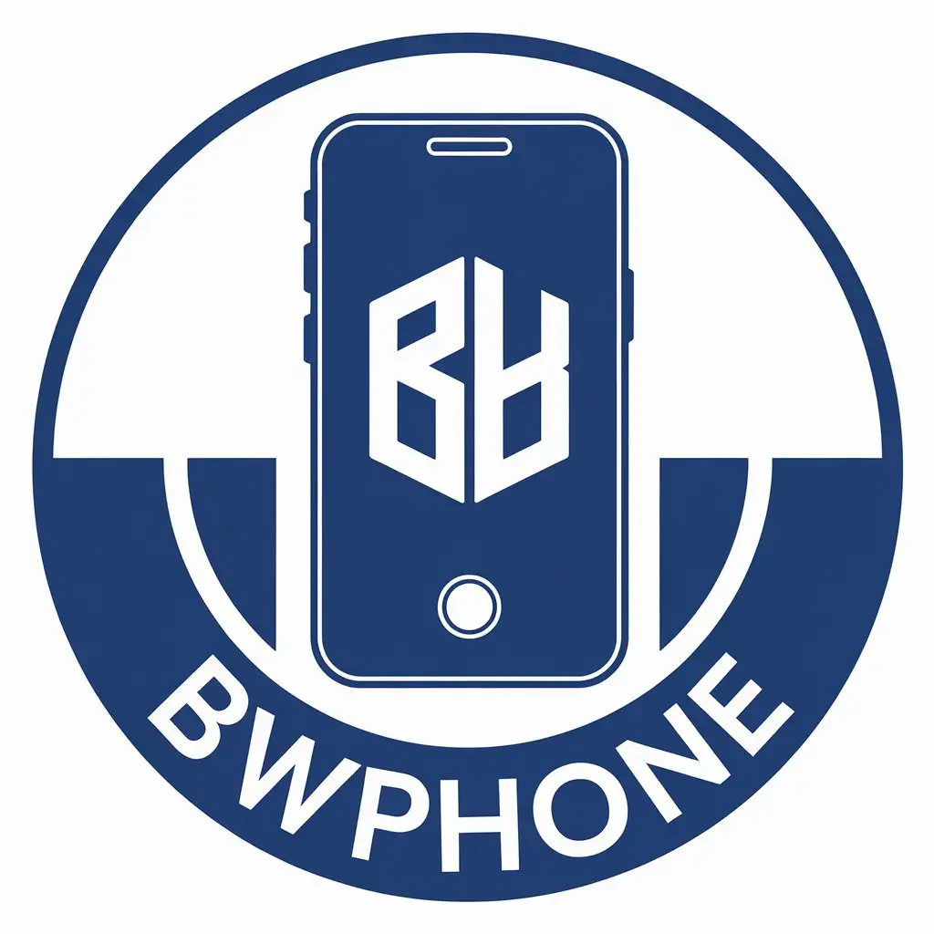 a vector logo design,with the text "bwphone", main symbol:bwphone，virtual，simple lines sketch,Moderate,be used in Internet industry,clear background