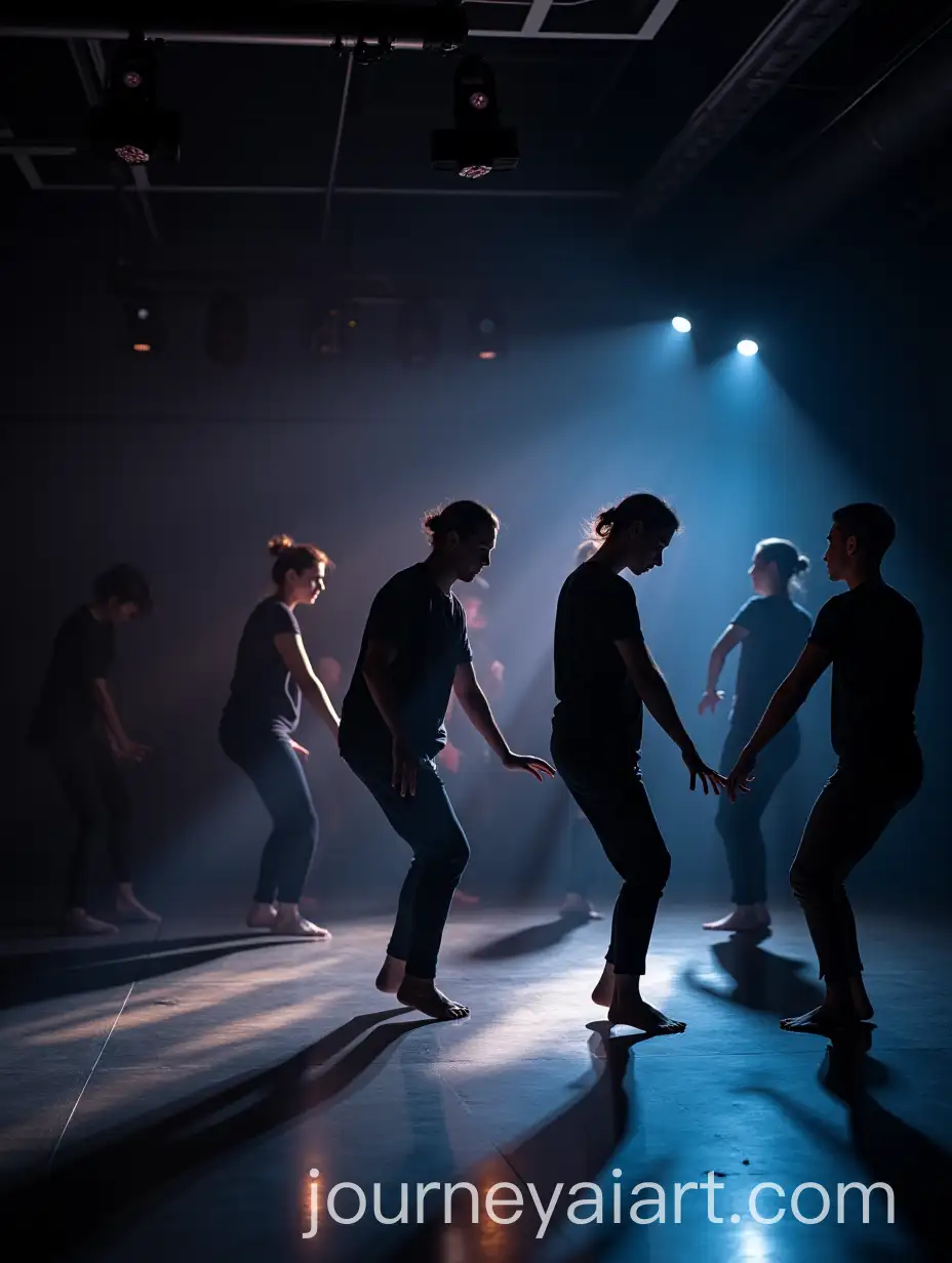 Dancers-in-Studio-with-Dramatic-Lighting-Effects-and-Synchronized-Movements