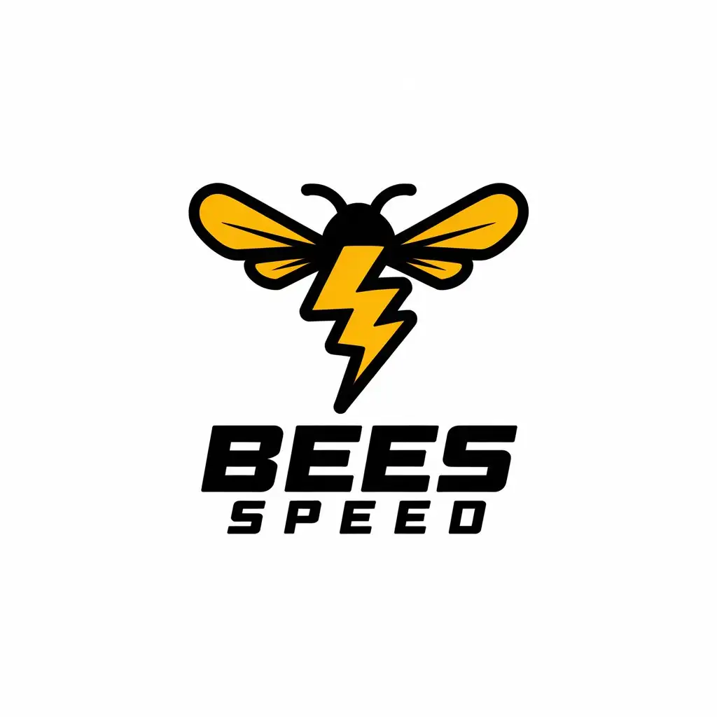 a vector logo design,with the text "bees speed", main symbol:bee,Moderate,be used in Technology industry,clear background