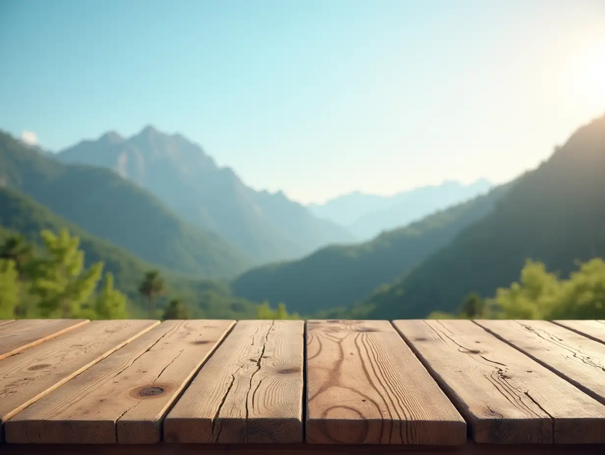 Empty-Wooden-Table-with-Beautiful-Mountain-Landscape-Background