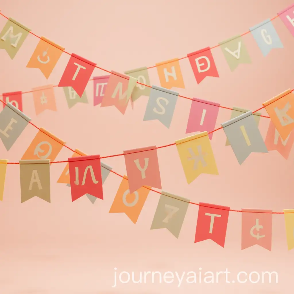 3D-Render-of-Colorful-Greeting-Flags-in-a-Dynamic-Design