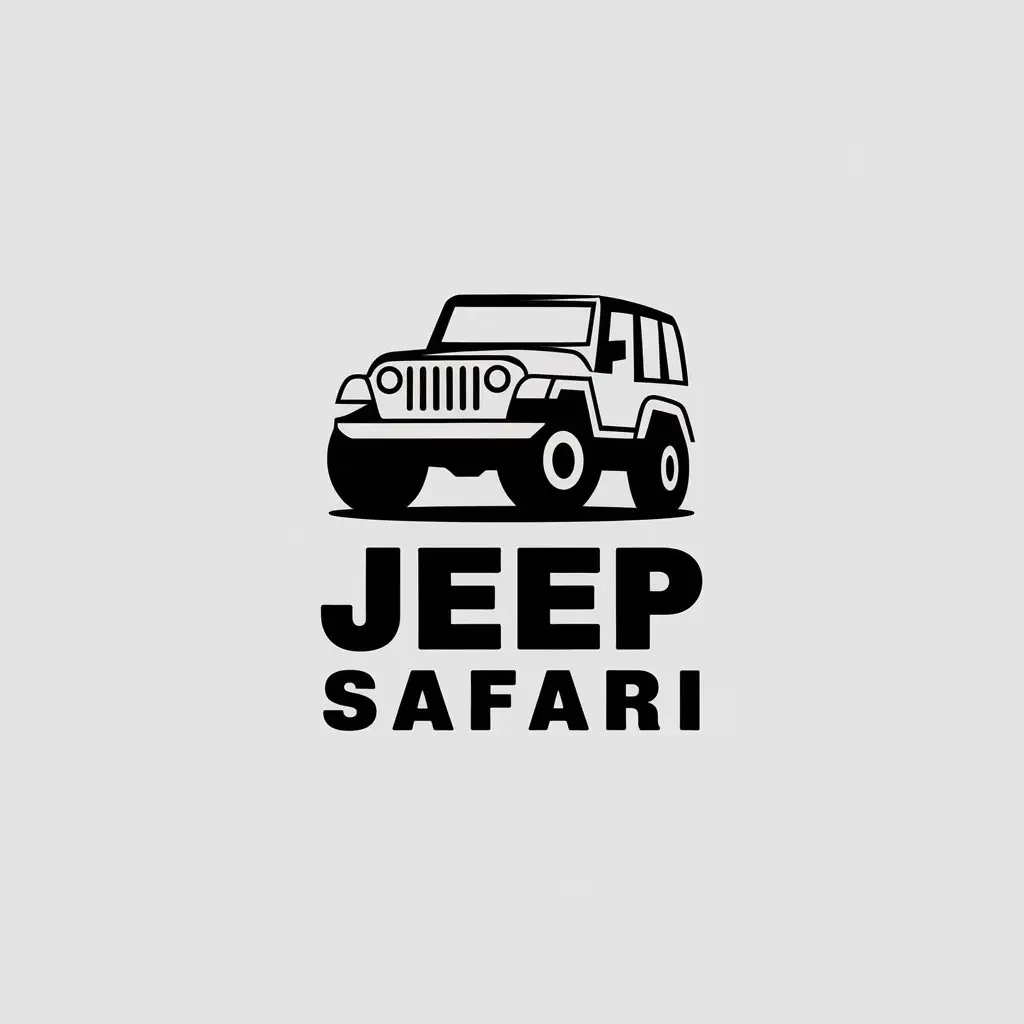 LOGO Design for JEEP SAFARI Minimalistic Jeep Rubicon with Clear Background for Travel Industry