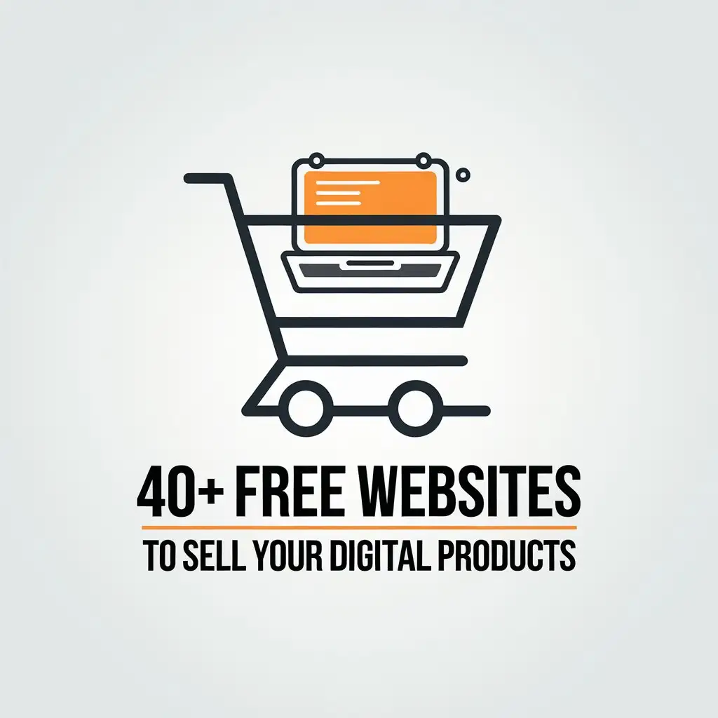 LOGO Design for 40 Free Websites to Sell Your Digital Products Minimalistic and Clear Background with Focus on Digital Sales