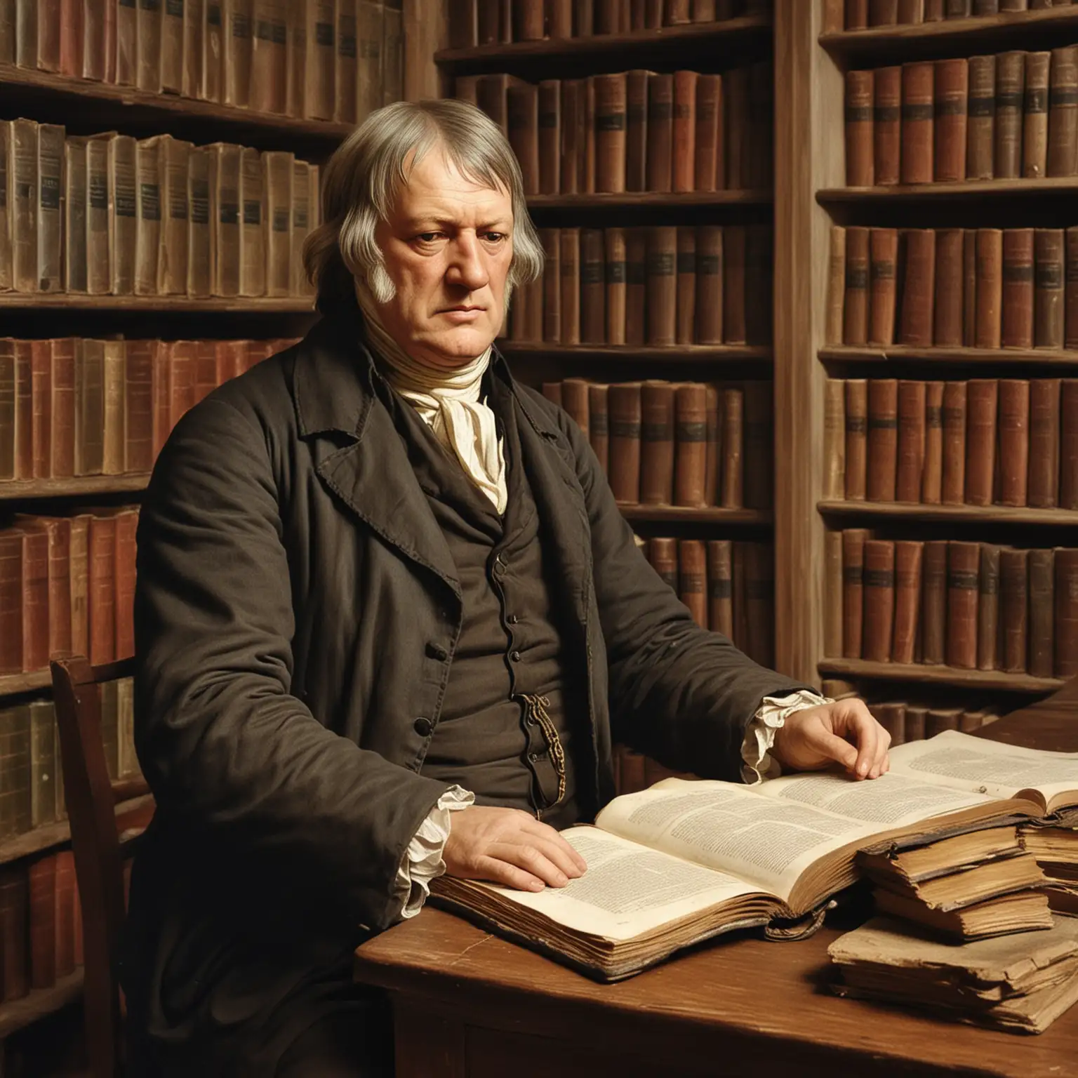 Hegel in a library