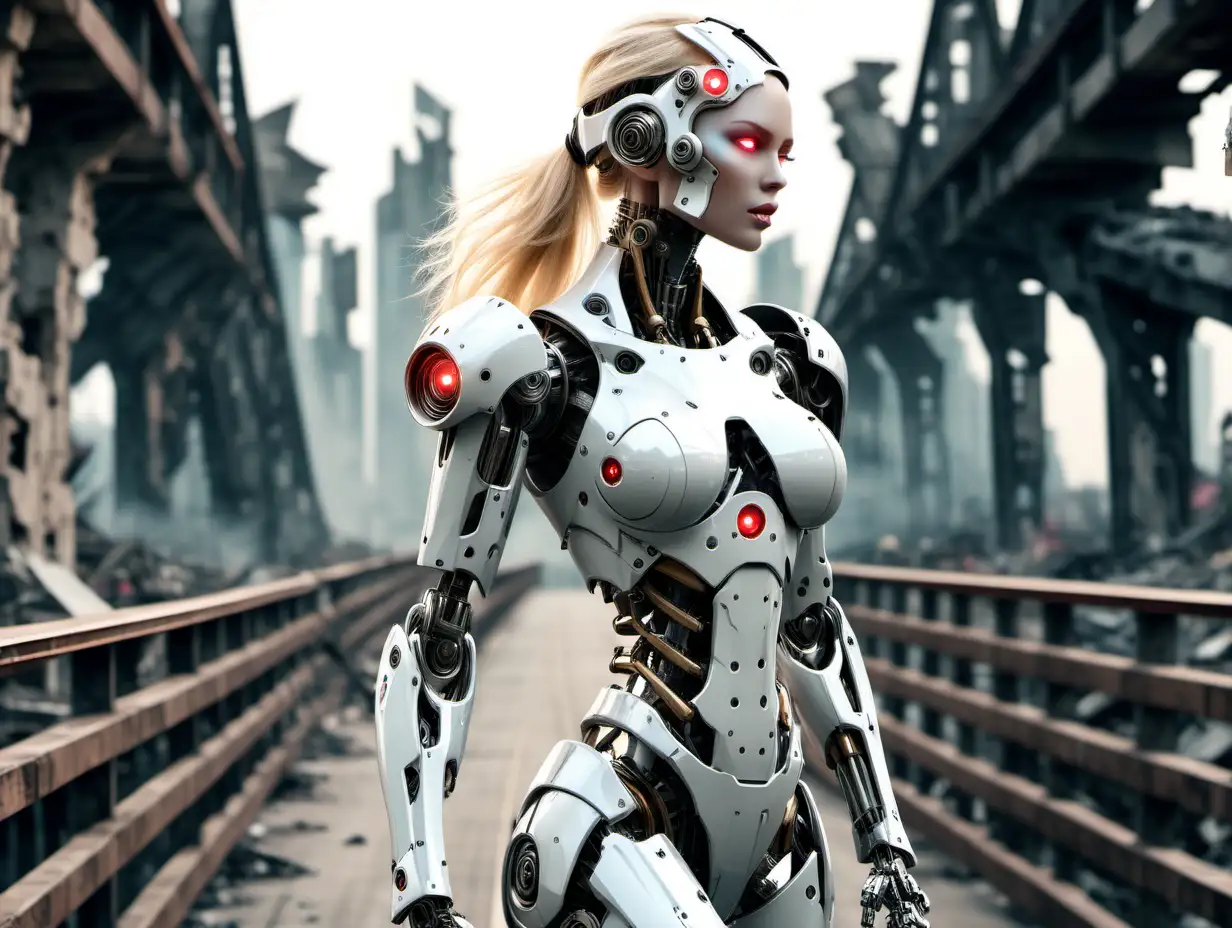 Futuristic-Robot-Walking-Among-Ruins-in-a-SciFi-City