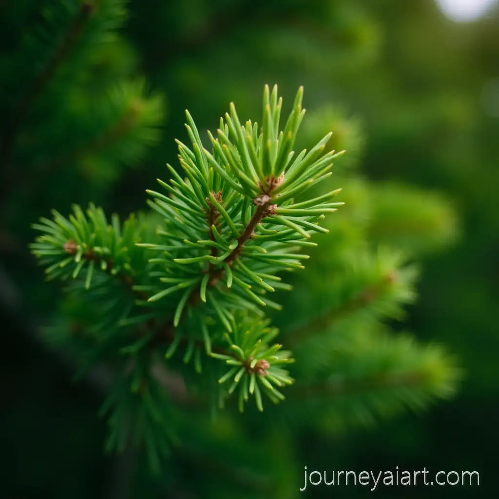 Bright-Green-Conifer-Branches-CloseUp-in-Natural-Light