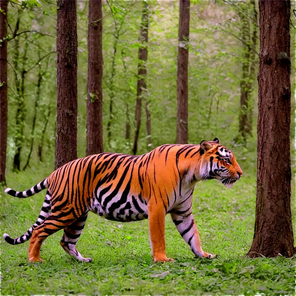 Tiger-in-Forest-PNG-HighQuality-Image-for-Stunning-Visuals-and-Clarity