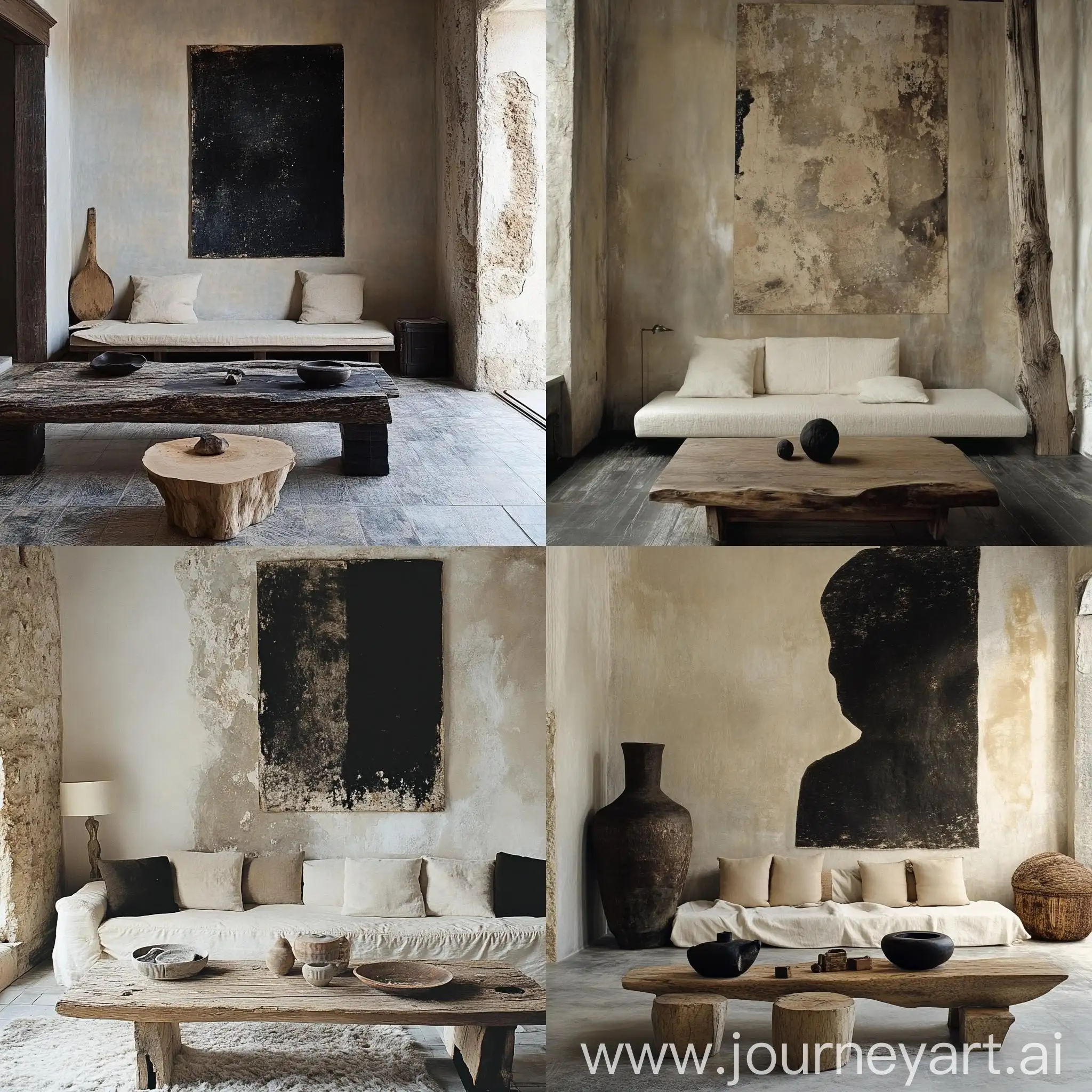 Wabi-Sabi-Living-Room-Interior-with-Minimalist-Aesthetic