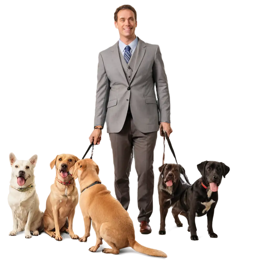 Gentleman-Dog-Trainer-with-Several-Dogs-PNG-Image-Professional-Training-Scene