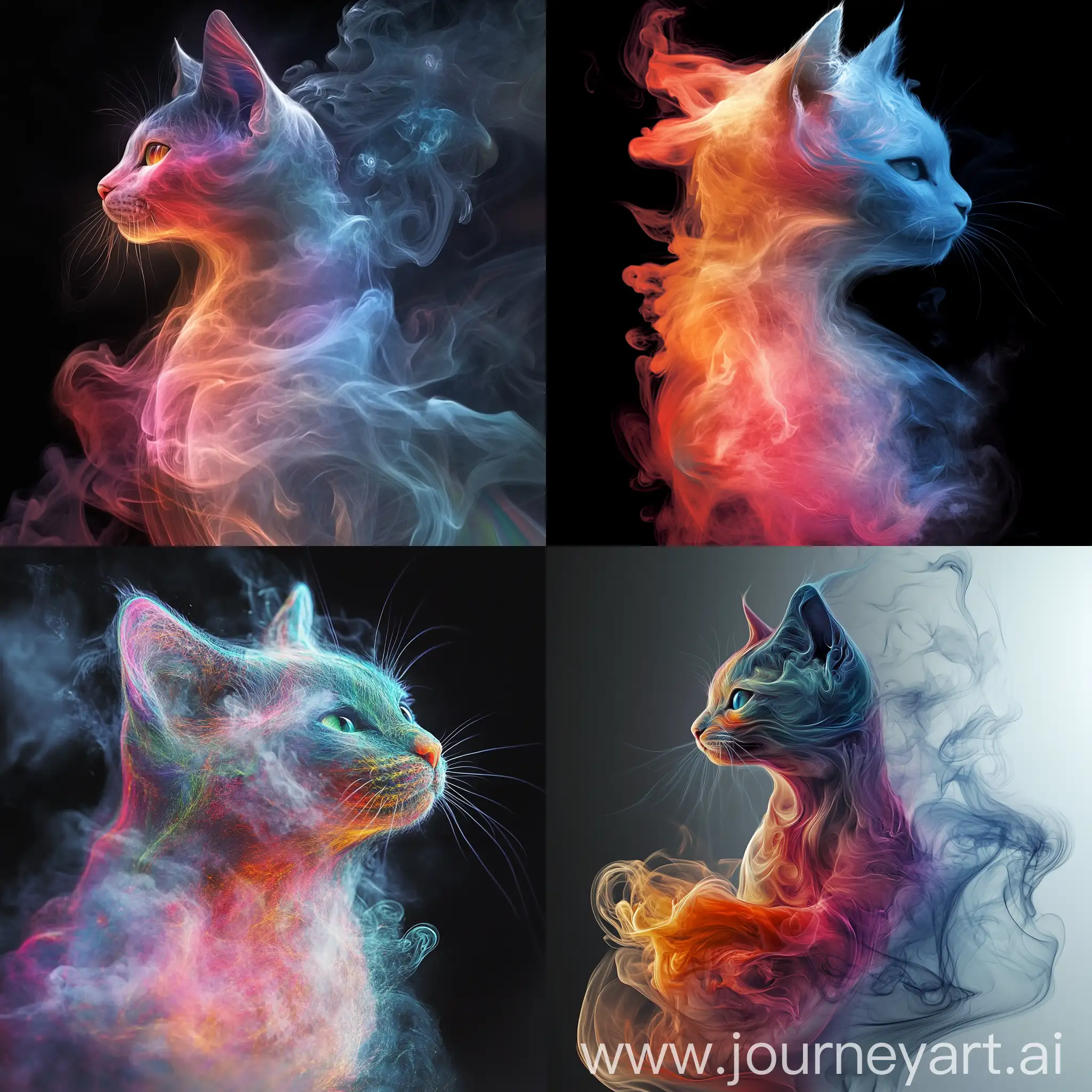 Whimsical-Colored-Smoke-CatShaped-Creature