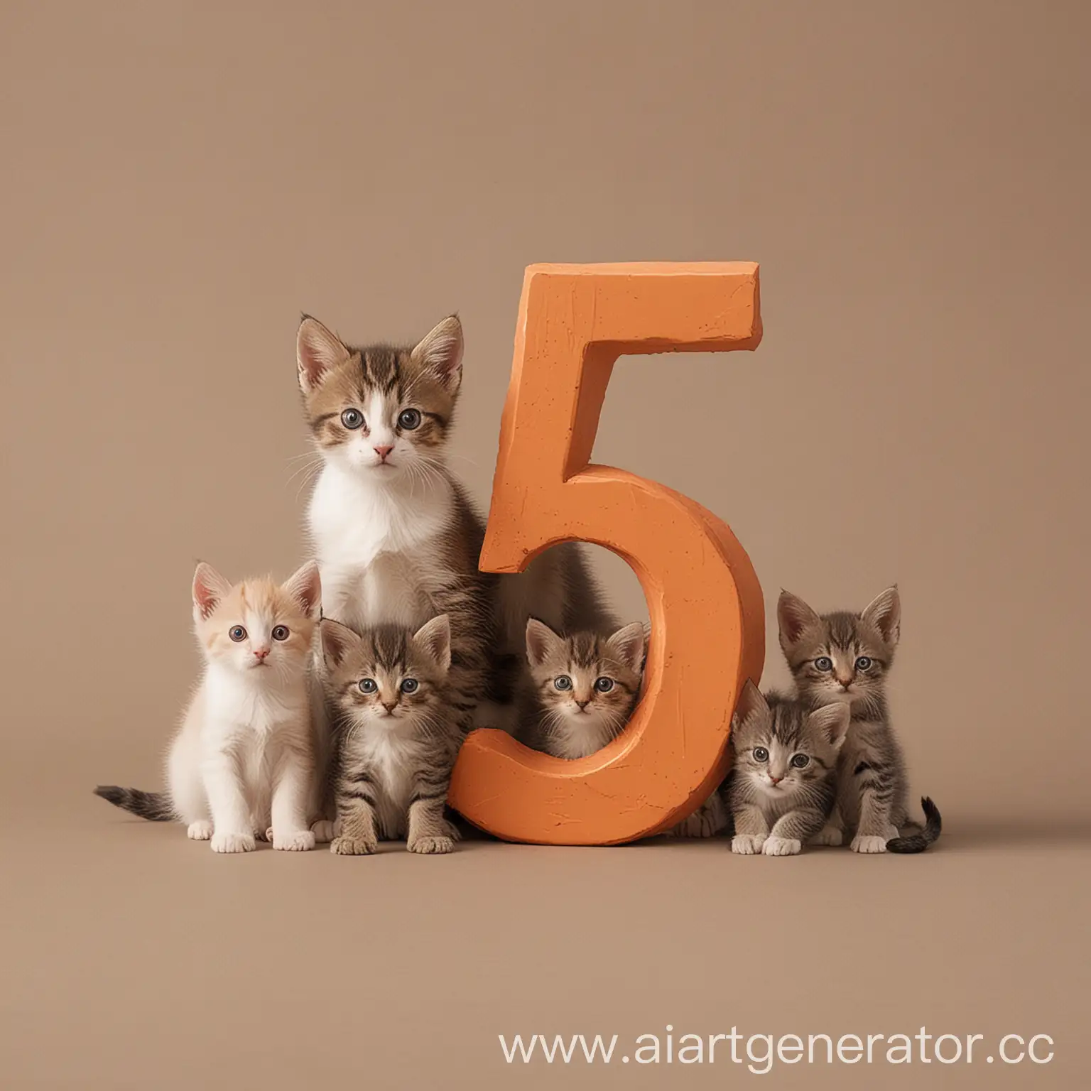 Number-5-Playing-with-Kittens