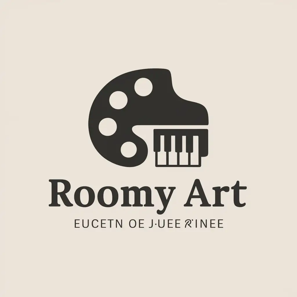 LOGO Design for Roomy Art Art Palette and Piano Theme