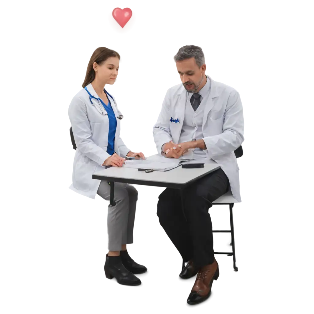 Doctor-Sitting-at-Desk-PNG-Image-Perfect-for-Medical-and-Healthcare-Designs