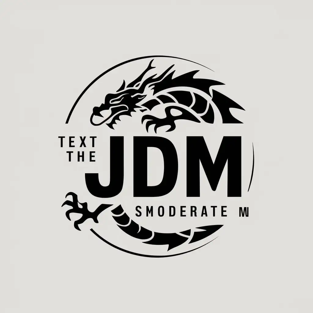 LOGO Design For JDM Dragon Symbol in Vector Format with Clear Background