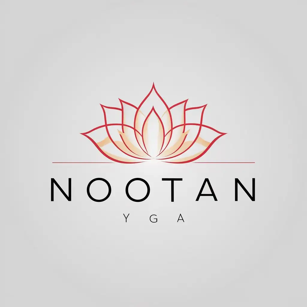 LOGO Design for Nootan Yoga Minimalistic Lotos Flower Symbol for Religious Industry