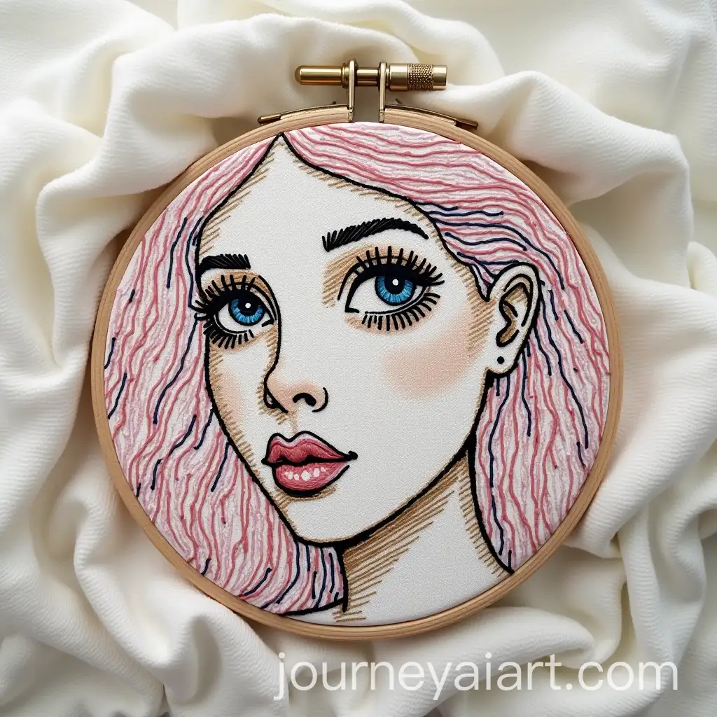 Embroidered-Drawings-of-People-for-Fabric-Art