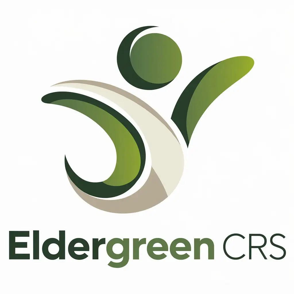 LOGO Design for Eldergreen CRS Green Cream with Abstract Shape for Childrens Care