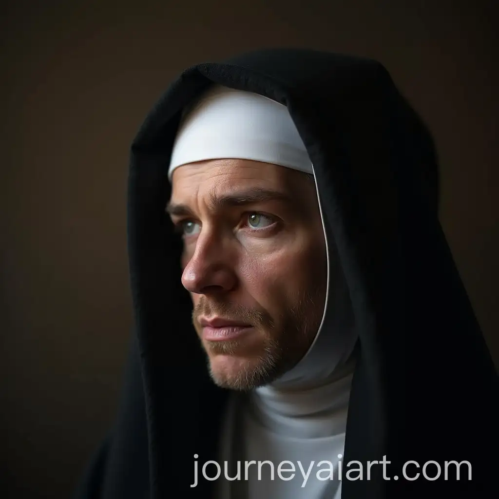 Shy-Male-Nun-in-a-Church-Setting