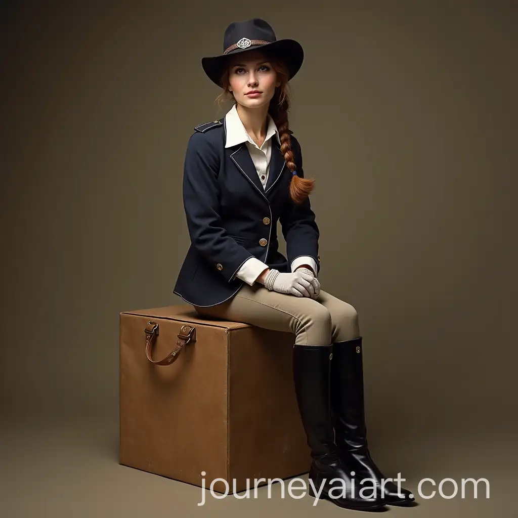 Millie-Bobby-Brown-in-Equestrian-Attire-Sitting-in-Full-View