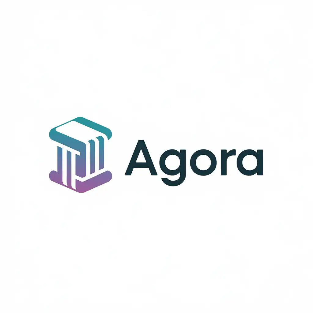 LOGO Design For Agora Modern Column Symbol for Technology Industry