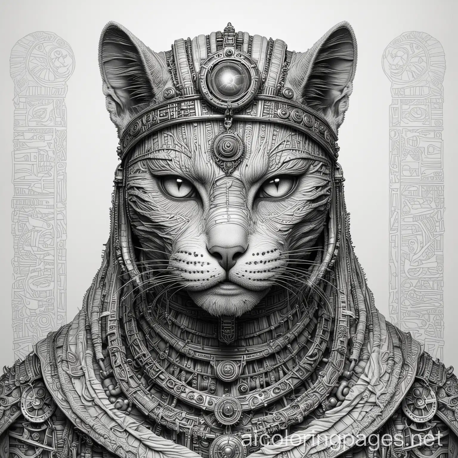 Steampunk-Egyptian-Mummy-Cat-Coloring-Page