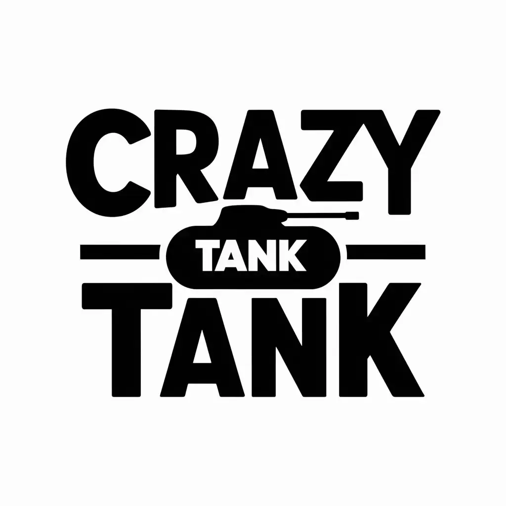 LOGO-Design-For-Crazy-Tank-Modern-Tank-Symbol-in-Vector-Style