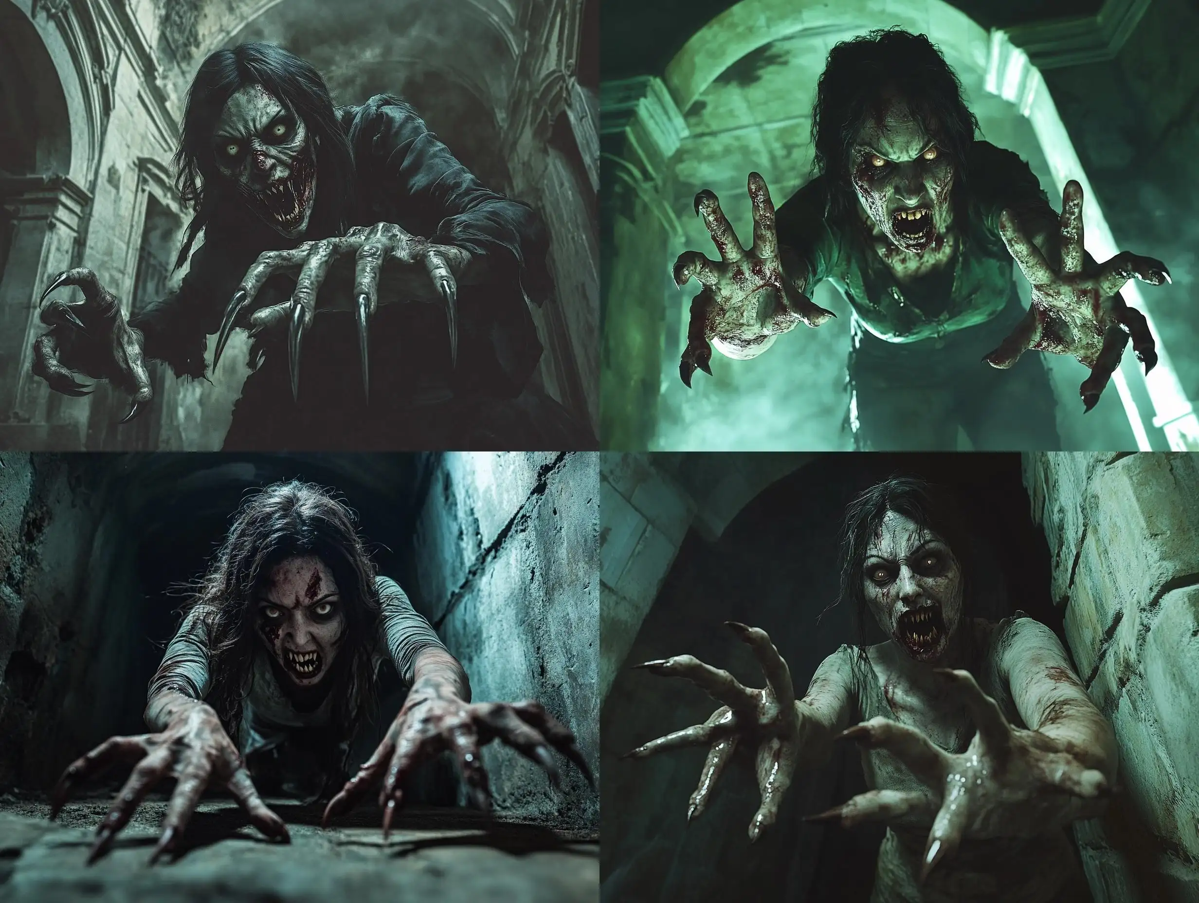 Terrifying-Zombie-Woman-Attacks-in-Dark-Crypt